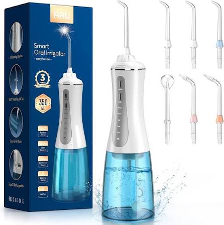 Irrigador Oral Portátil Recarregável 350ml — Smart Oral Irrigator com 6 Bicos