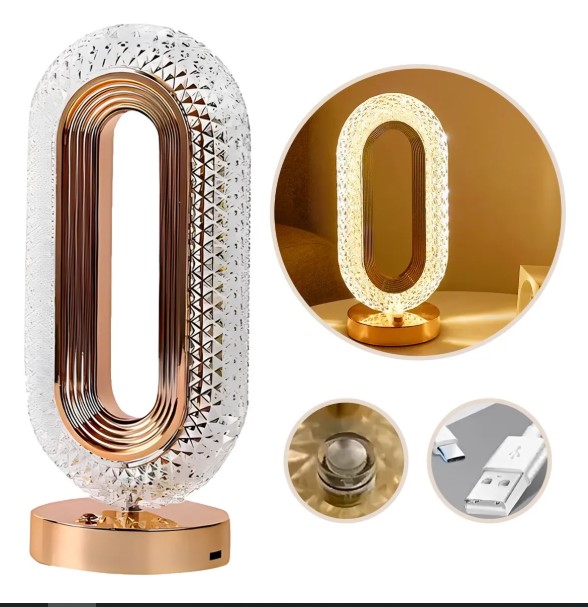 Luminária Retrô de Cristal Rose Gold — Iluminação de Luxo com Toque Sofisticado