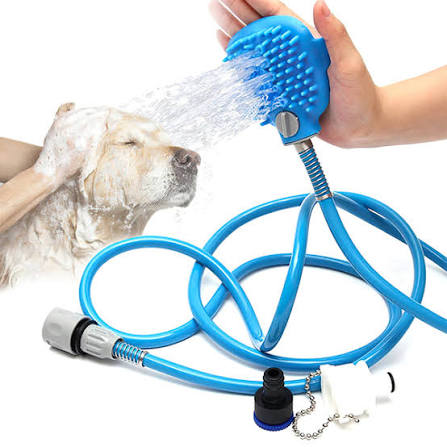 Mangueira Massageadora para Banho de Pet 2m — Chuveirinho + Escova para Cachorro e Gato