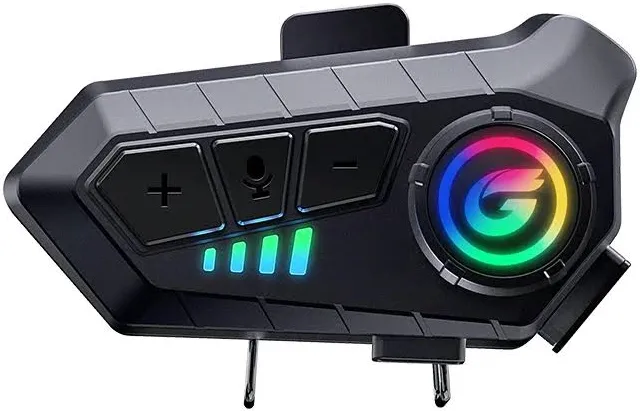 Intercomunicador Bluetooth para Capacete — Chamadas, Música e RGB à Prova d'Água
